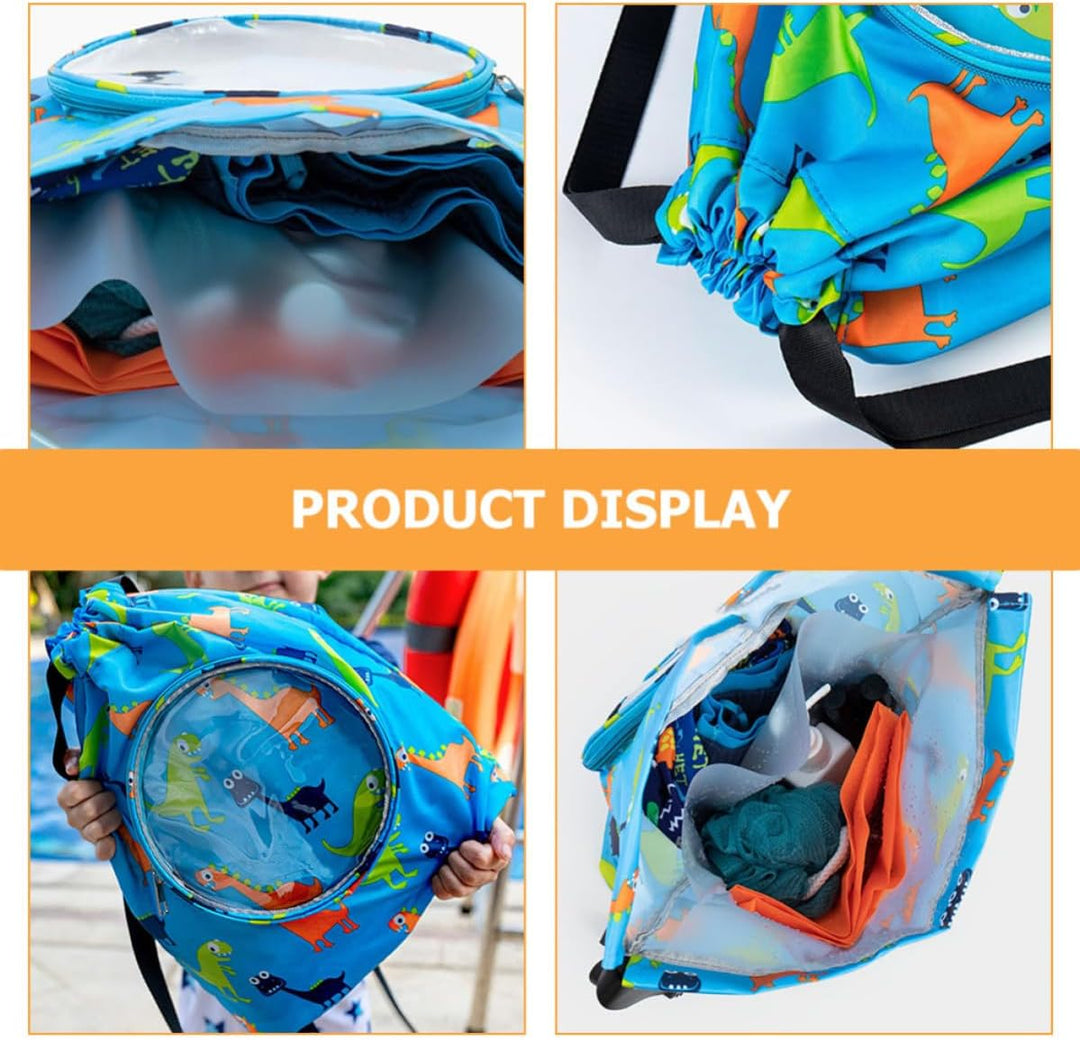 TOYANDONA Rucksack mit Kordelzug, Grosse PVC Tasche Blau