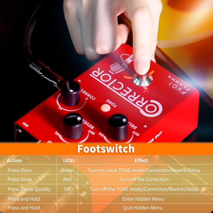 FLAMMA FV01 Vocal Effects Processor Pitch Correction Voice Pedal Vocal Stompbox Microphone Amplifier