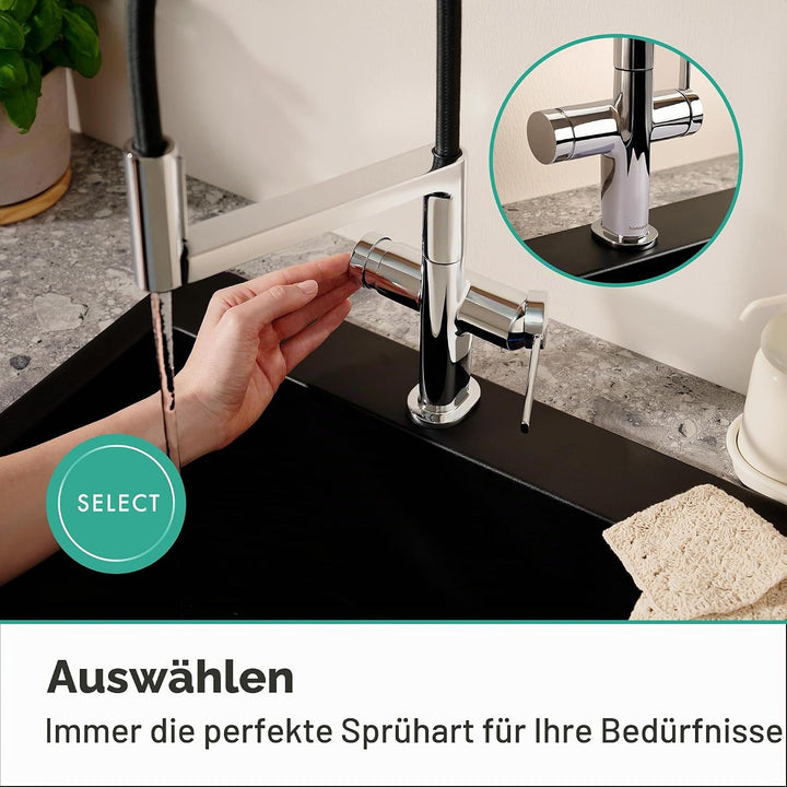 hansgrohe Talis Select M54 PowderSpray - Küchenarmatur mit Brause ausziehbar, SemiPro, 3 Strahlarten