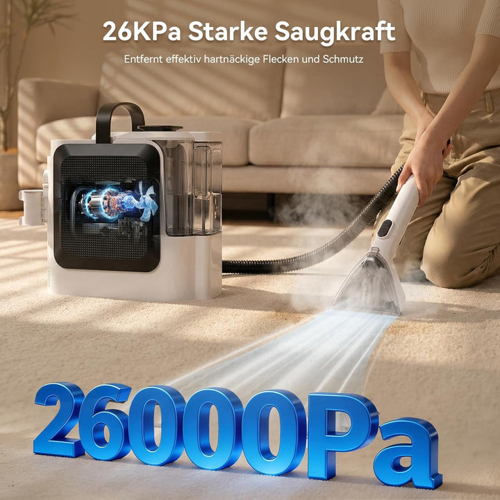 F1 Teppichreiniger &amp; Staubsauger für Stoffsofas, Reiniger für Teppiche und Teppichmöbel mit Saugfunk