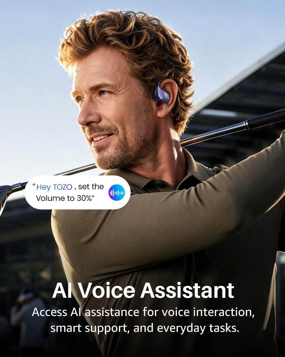 TOZO Open X2 Pro Open-Ear Kopfhörer, Smart Display, LDAC Hi-Res Audio, KI Blau, Blau