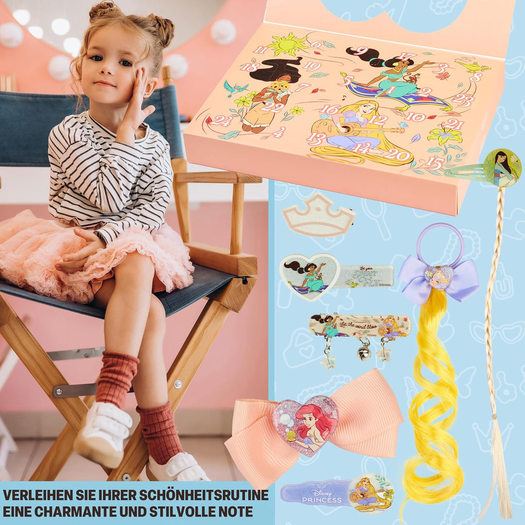Get Trend Disney Prinzessinnen Adventskalender 2025 Mädchen, Haarschmuck &amp; Schmuck, Weihnachts Count