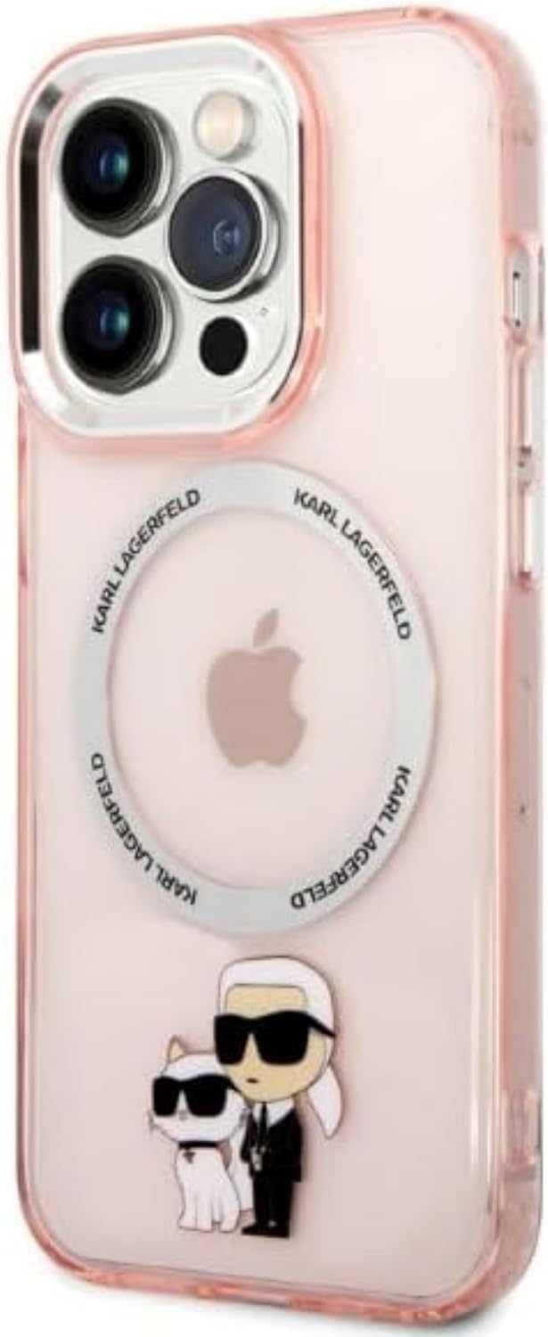 Karl Lagerfeld KLHMP14LHNKCIP Hülle für iPhone 14 Pro 6,1" hardcase rosa Iconic Karl&amp;Choupette