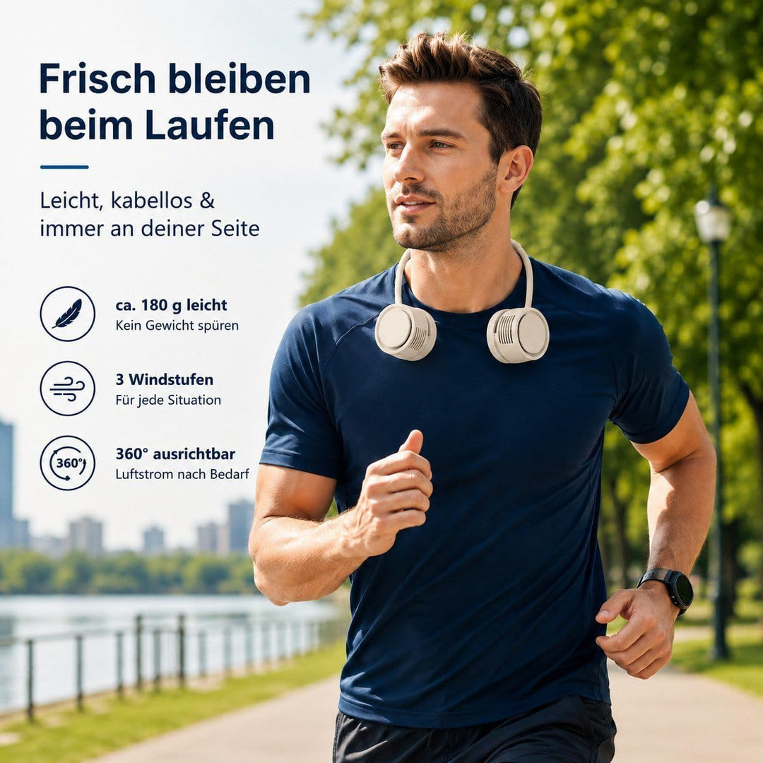 Nackenventilator USB-C, 180 g Halsventilator mit 3 Windstufen, Aromafunktion, flexiblem Luftstrom &amp;