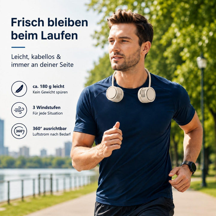 Nackenventilator USB-C, 180 g Halsventilator mit 3 Windstufen, Aromafunktion, flexiblem Luftstrom &amp;
