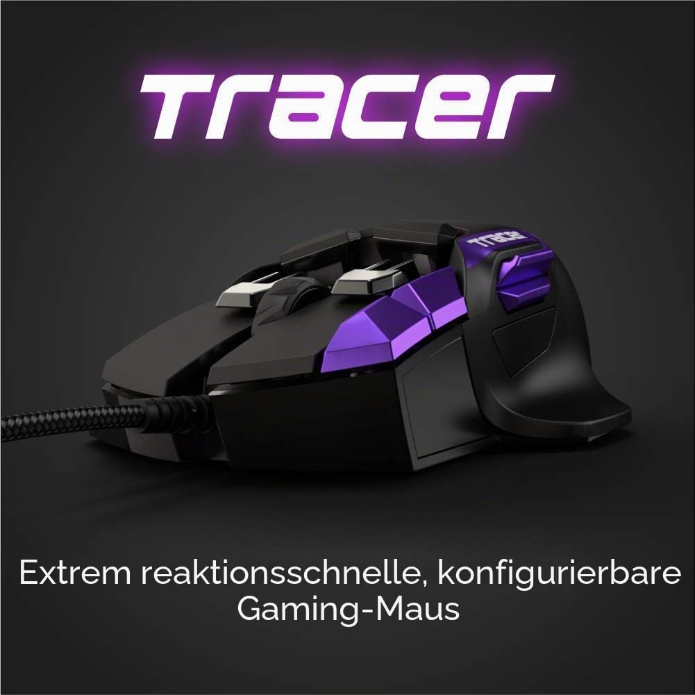 Swiftpoint Tracer Wired Gaming Mouse: 13 Programmable Buttons, 2 Pressure Sensors, Side Buttons, 120