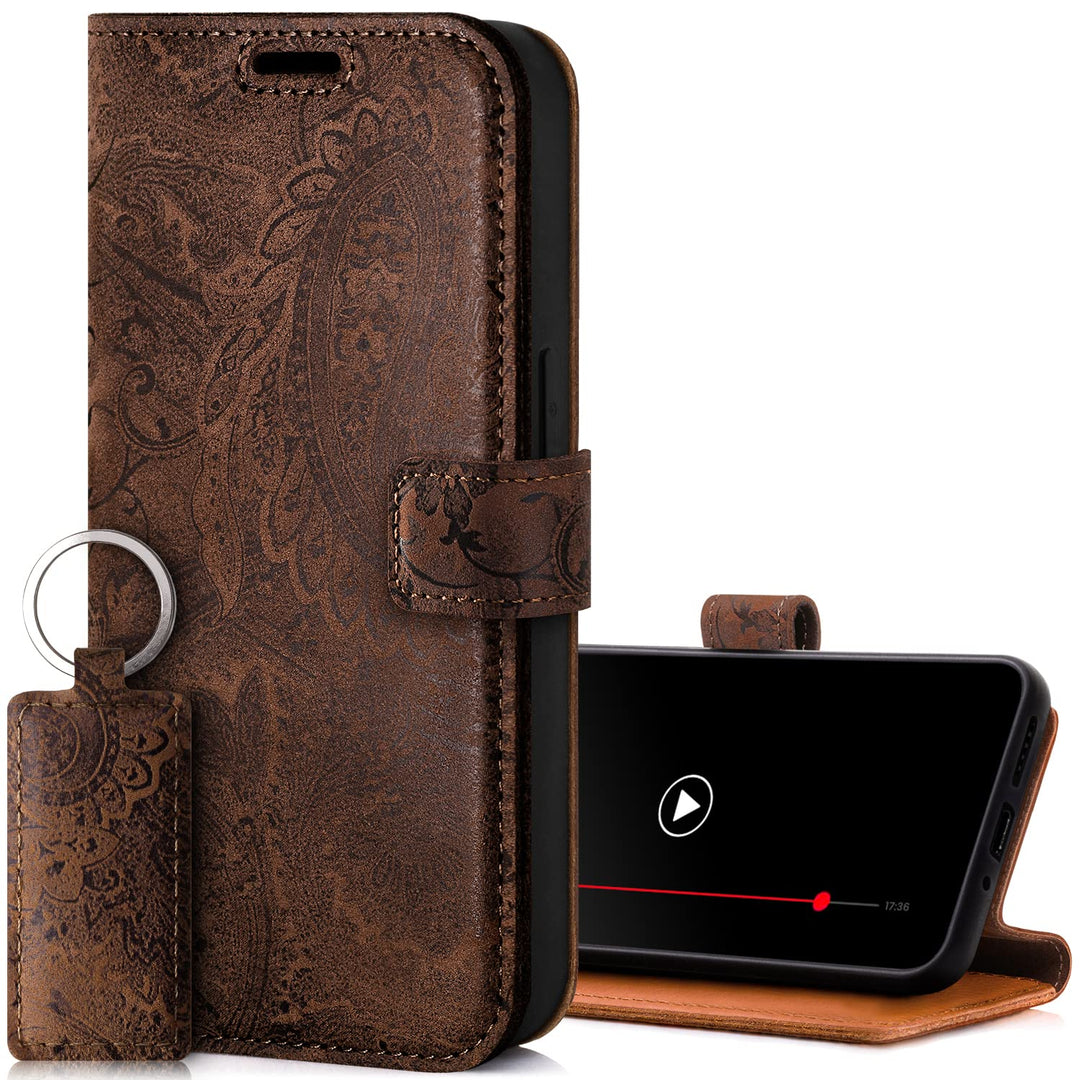 SURAZO Premium Handyhülle für Xiaomi Redmi Note 12 Pro 5G Hülle Leder – Klappbare Echtleder Schutzhü