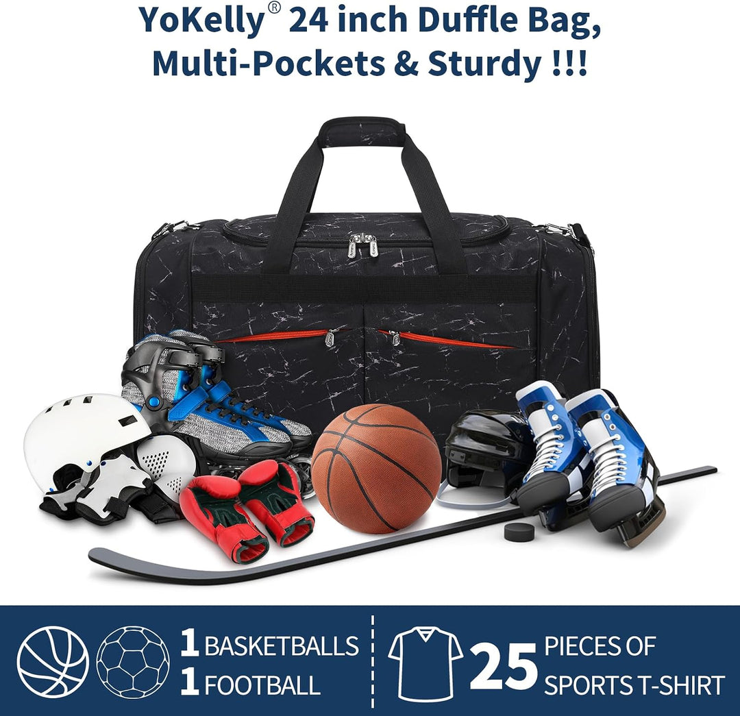 65L Sporttasche Herren Gross - 24 inch Reisetasche mit Hartem Boden und Schuhfach für Sport/Reisen 6