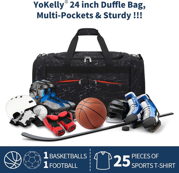 65L Sporttasche Herren Gross - 24 inch Reisetasche mit Hartem Boden und Schuhfach für Sport/Reisen 6