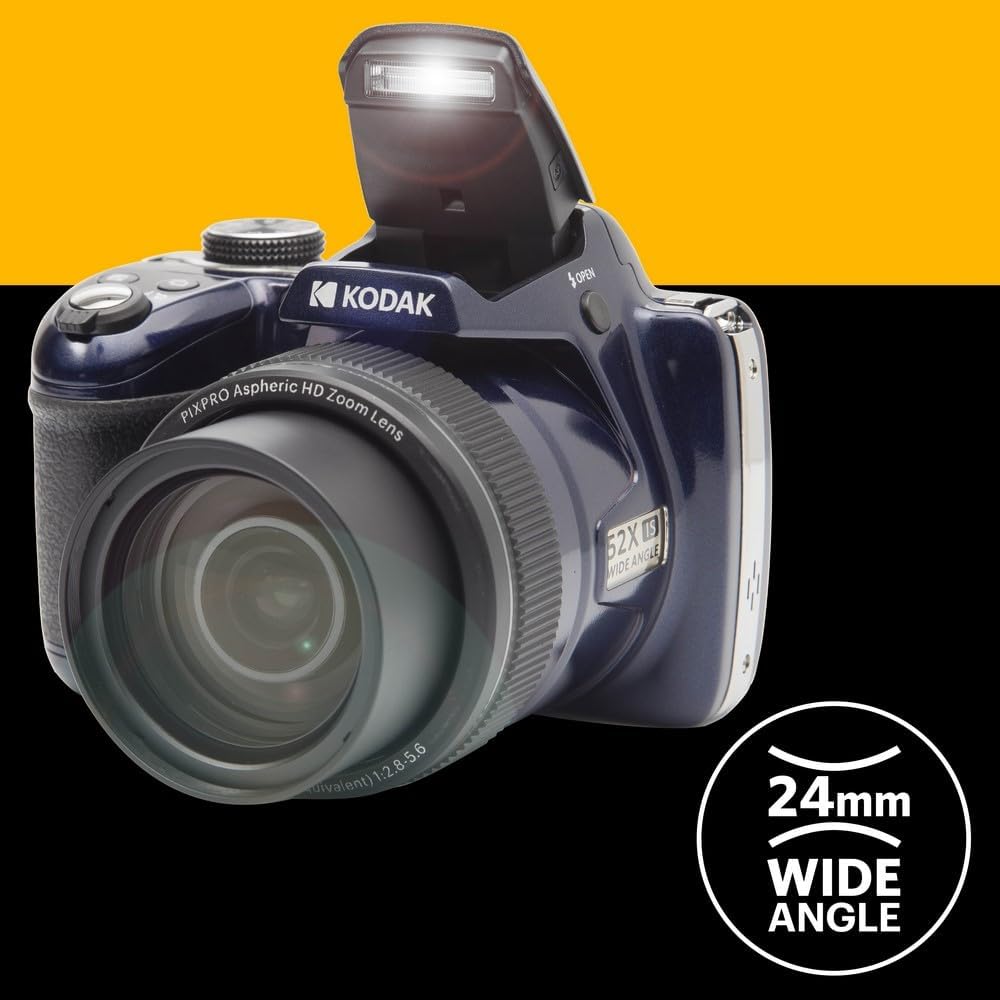KODAK PIXPRO AZ528 Digitalkamera-Set, Blau, 2 Batterien und Tasche