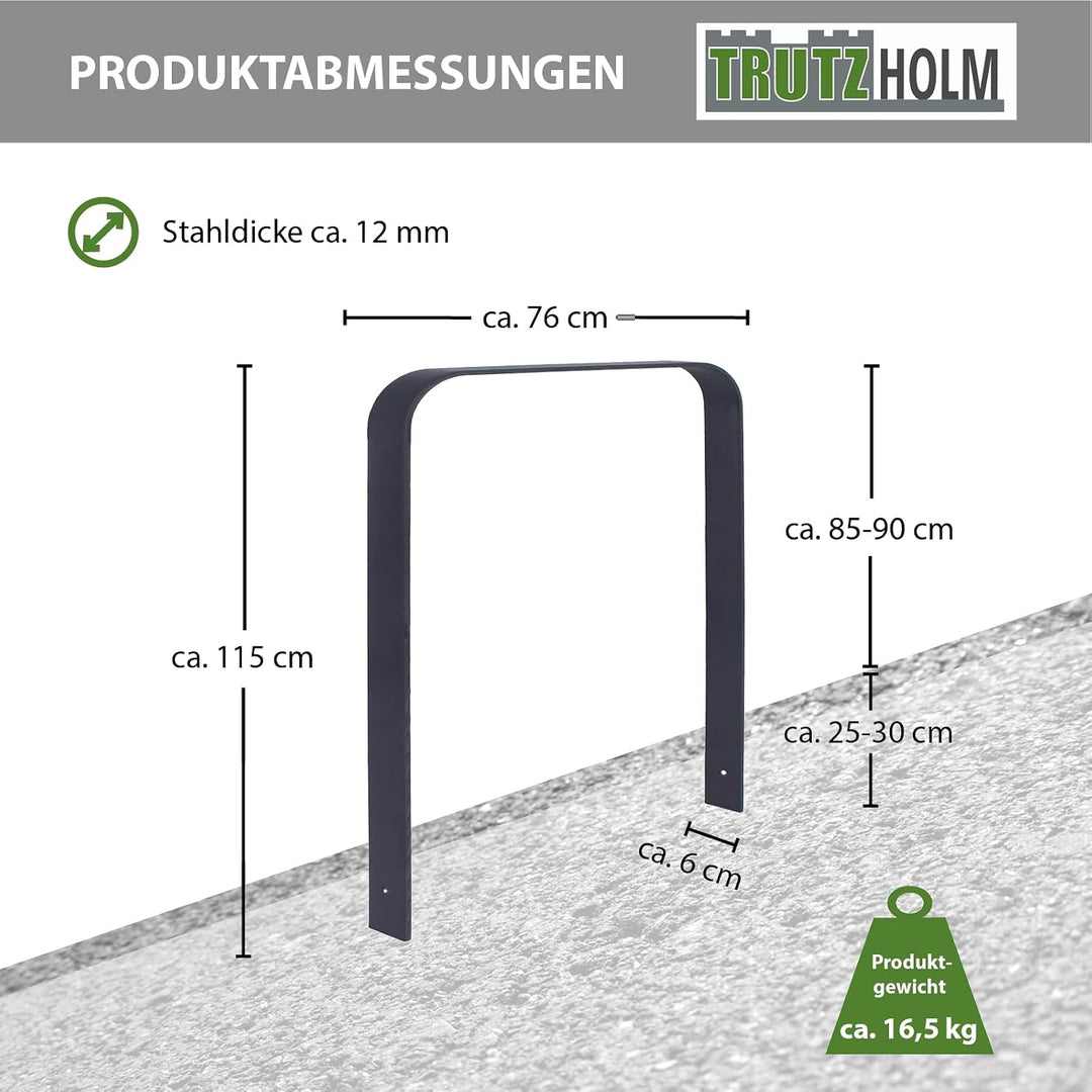 2x Fahrradanlehnbügel aus Flachstahl zum Einbetonieren | Fahrradständer Anlehnbügel Anlehnständer Po