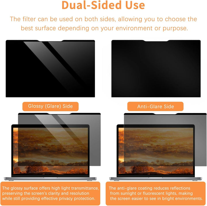 Laptop Magnetischer Monitor Blickschutzfilter für 16 Zoll 16:10, Abnehmbar Anti Glare, Anti Blaulich