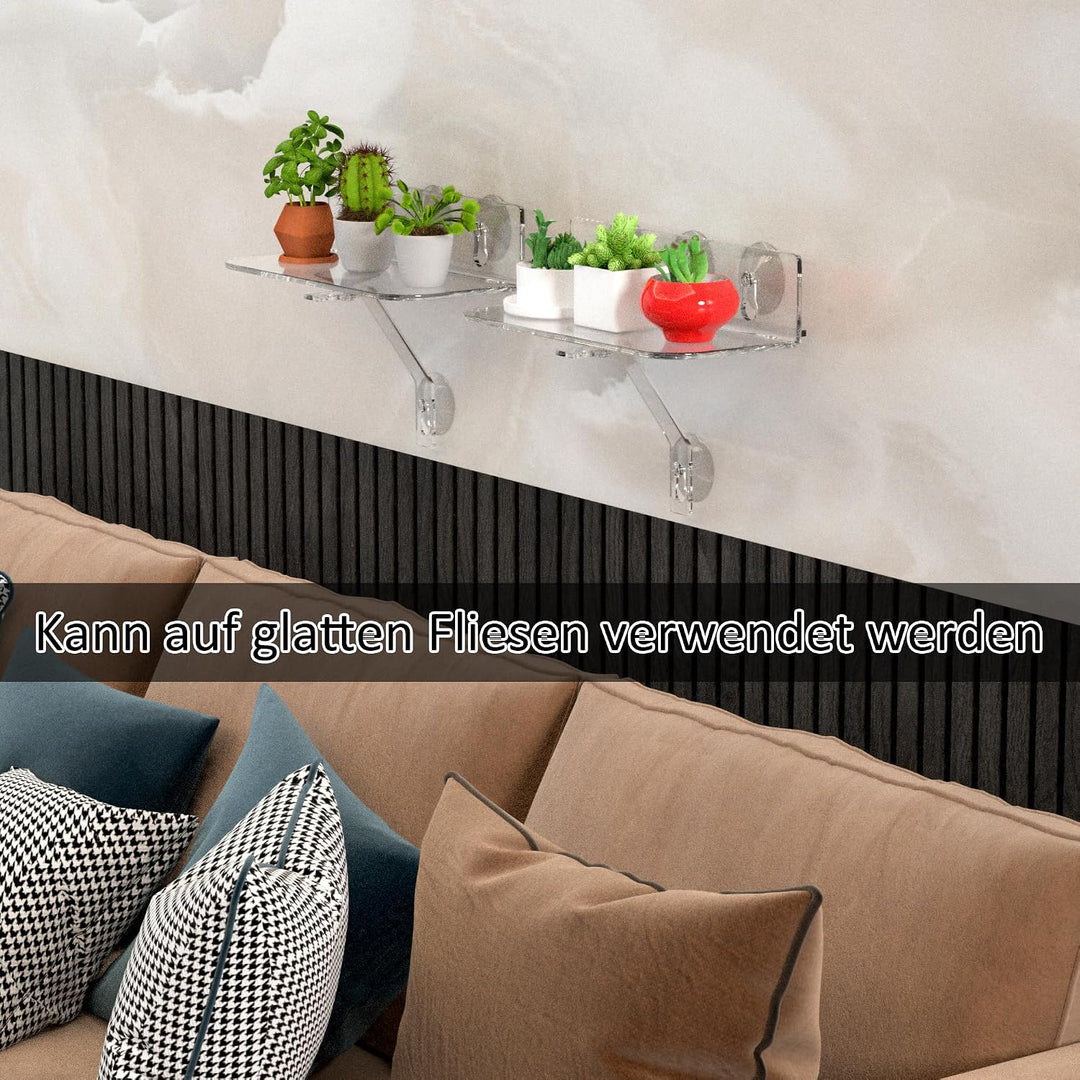 Hexsonhoma Clear Acryl Fenster Regal für Pflanzen, Fensterbank Pflanzenregal mit starker Cup Saugung