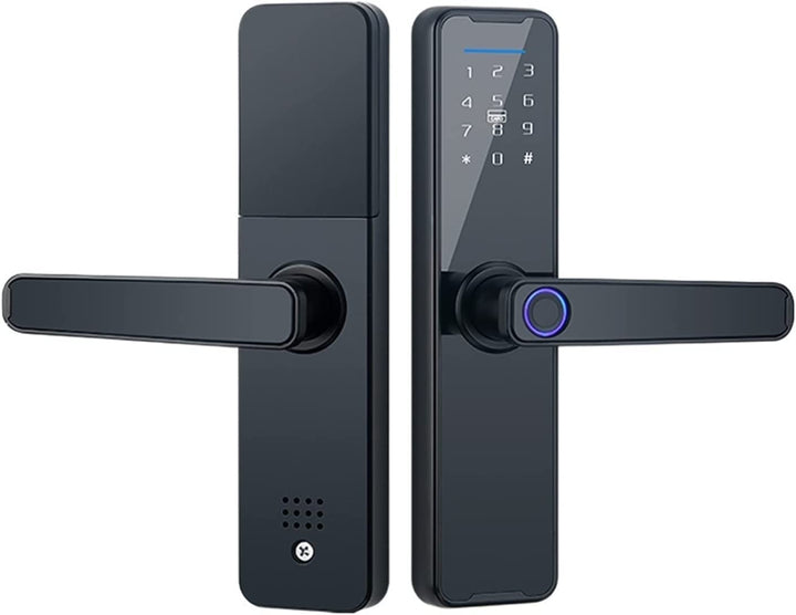 Biometrisches Fingerabdruck-Türschloss für Holztüren, Bluetooth elektronisch, kompatibel mit Tuya Sm