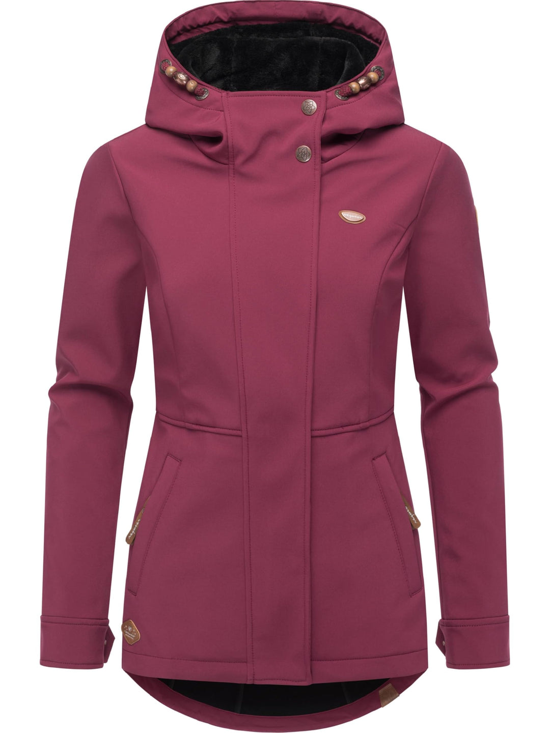 Ragwear Damen Sotfshelljacke Übergangsjacke mit Teddyfleece-Kapuze Yba Intl XS-6XL S Wine25, S Wine2