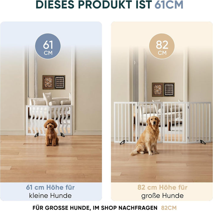 Semiocthome Gitter für Hunde, 61 cm hohes faltbares Absperrgitter für Hunde, auf 2 Seiten maximal er