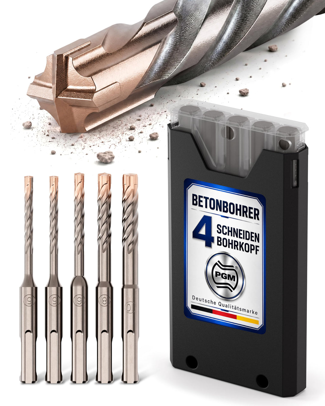 SDS Plus Betonbohrer Set PGM zertifiziert [5tlg. Ø 5-8 mm]