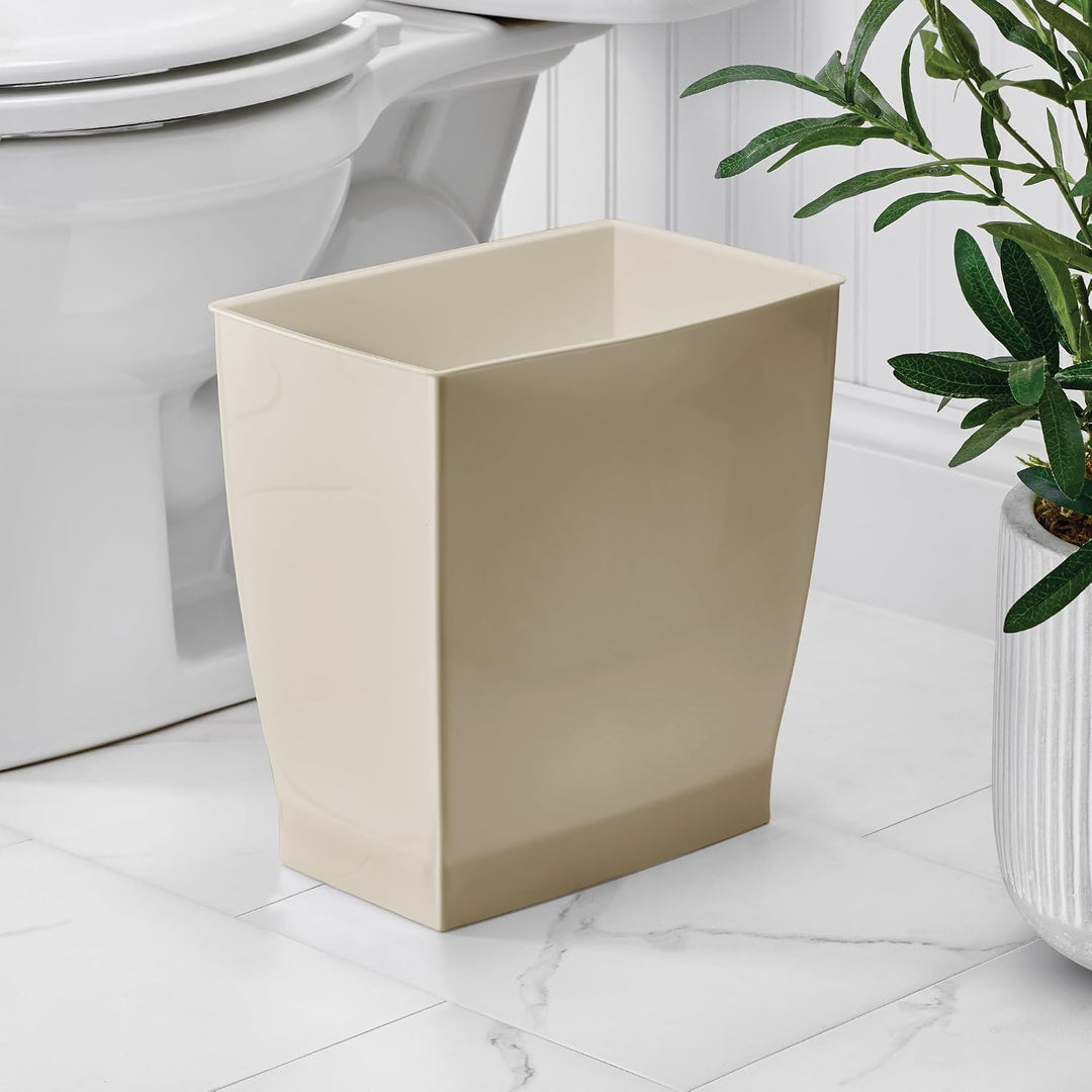 iDesign 64777EU Papierkorb Mono Rechteckiger Abfalleimer Mülleimer, 18,03 x 28,45 x 30,48 cm, taupe,