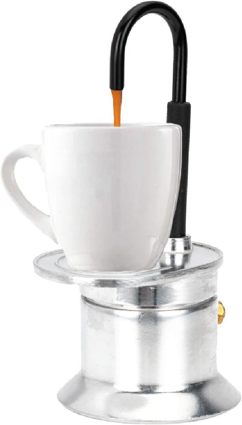 Moka Espressokocher 50 ml Edelstahl 1 Tasse Einrohr