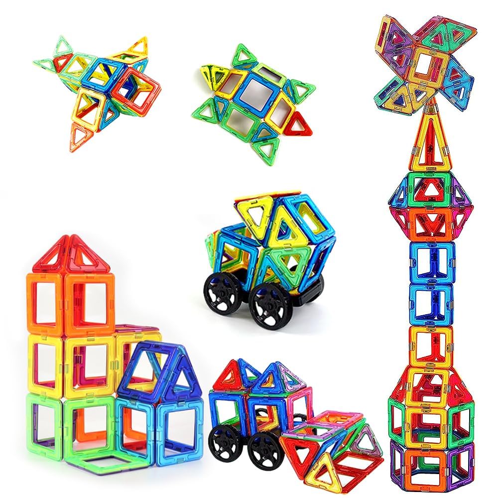 HIQE-FL 50 Teile Magnetische Bausteine,Magnetspielzeug,Magnet Spielzeug Magnetspiele Für Kinder Gesc