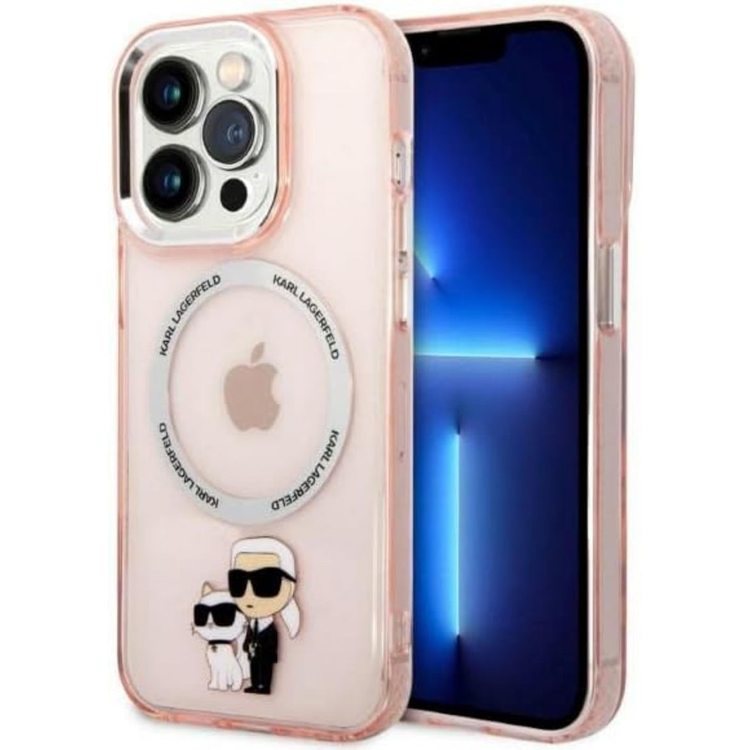 Karl Lagerfeld KLHMP14LHNKCIP Hülle für iPhone 14 Pro 6,1" hardcase rosa Iconic Karl&amp;Choupette