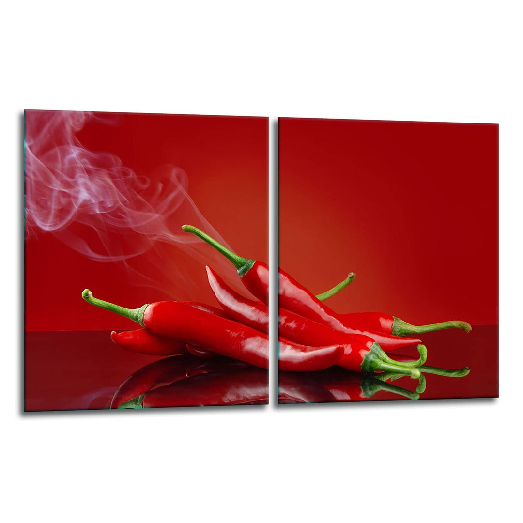 TMK ArtDeko Herdabdeckplatte 2 Teilig 40x52 cm - Spritzschutz Herdabdeckung – Herdschutz aus Sicherh