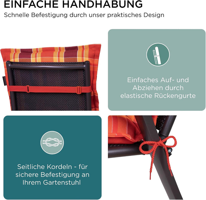 Gartenstuhlauflagen Niedriglehner, 4er Set, Rot kariert Rot Kariert 4-Stück, Rot Kariert 4-Stück