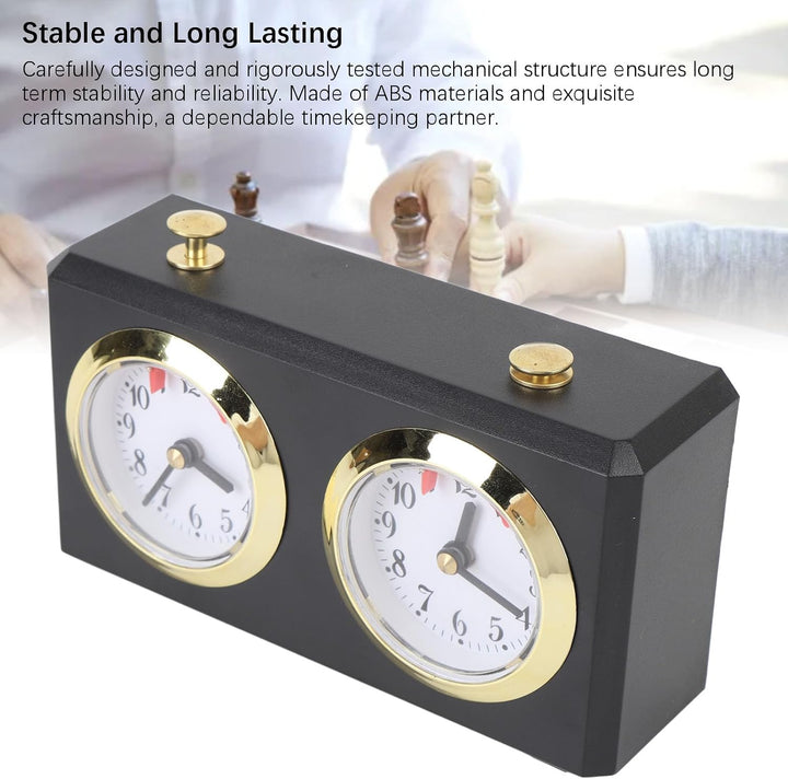 Schachuhr Analog, Aufziehmechanismus mit Grossen Zifferblättern, Professioneller Wettkampf Timer für
