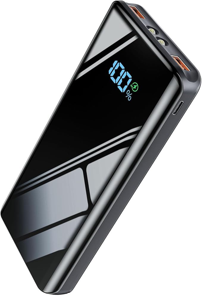 Power Bank 20000mAh Powerbank Schnellladefunktion 22.5W USB C LED Display Keine Kabel, Keine Kabel