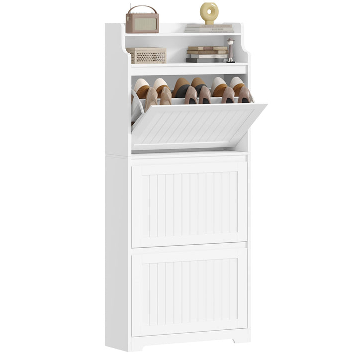 Hzuaneri Schuhschrank, Schuhregal Schuhkipper Schmal, Schuhkommode, Verstellbar, Schuhaufbewahrung f