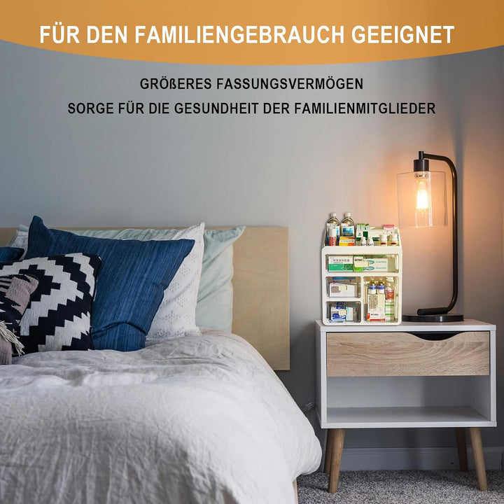 4-stöckiger Medikamentenschrank-Organizer mit Schubladen