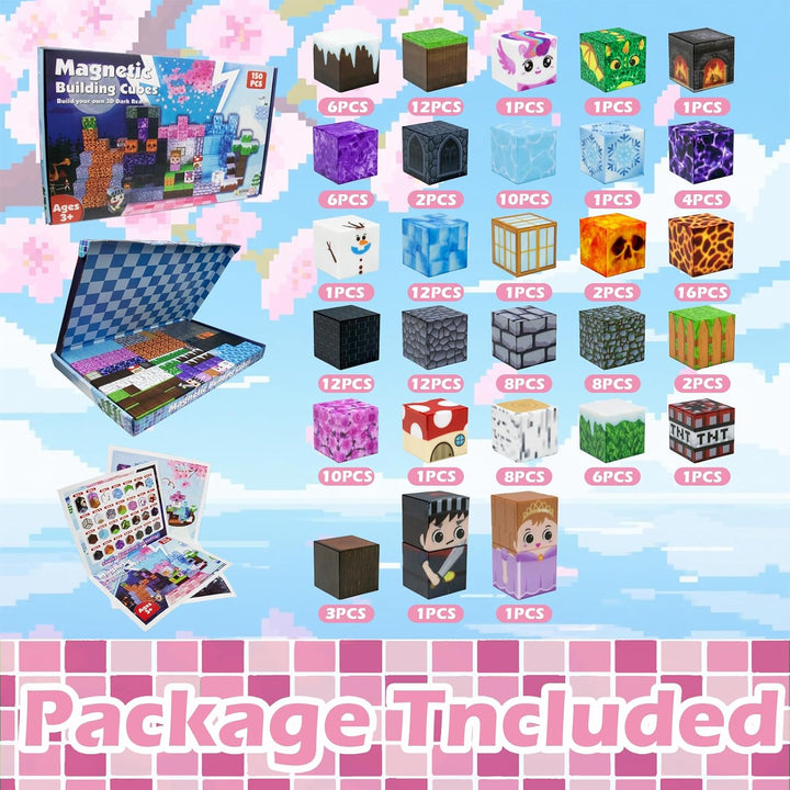 HUIZHOU Magnetic Blocks Set,Magnetische Bausteine,Magnet bausteine Kinder Lernspielzeug zur geistige