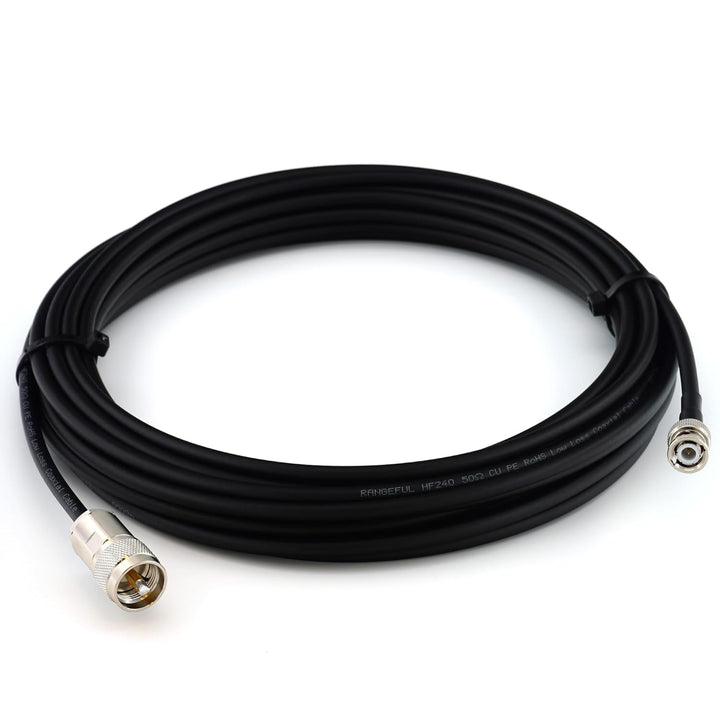 10m BNC Stecker auf PL259 UHF Koaxialkabel — BNC PL Verlängerungskabel HF-240 (LMR 240 Äquivalent) 1