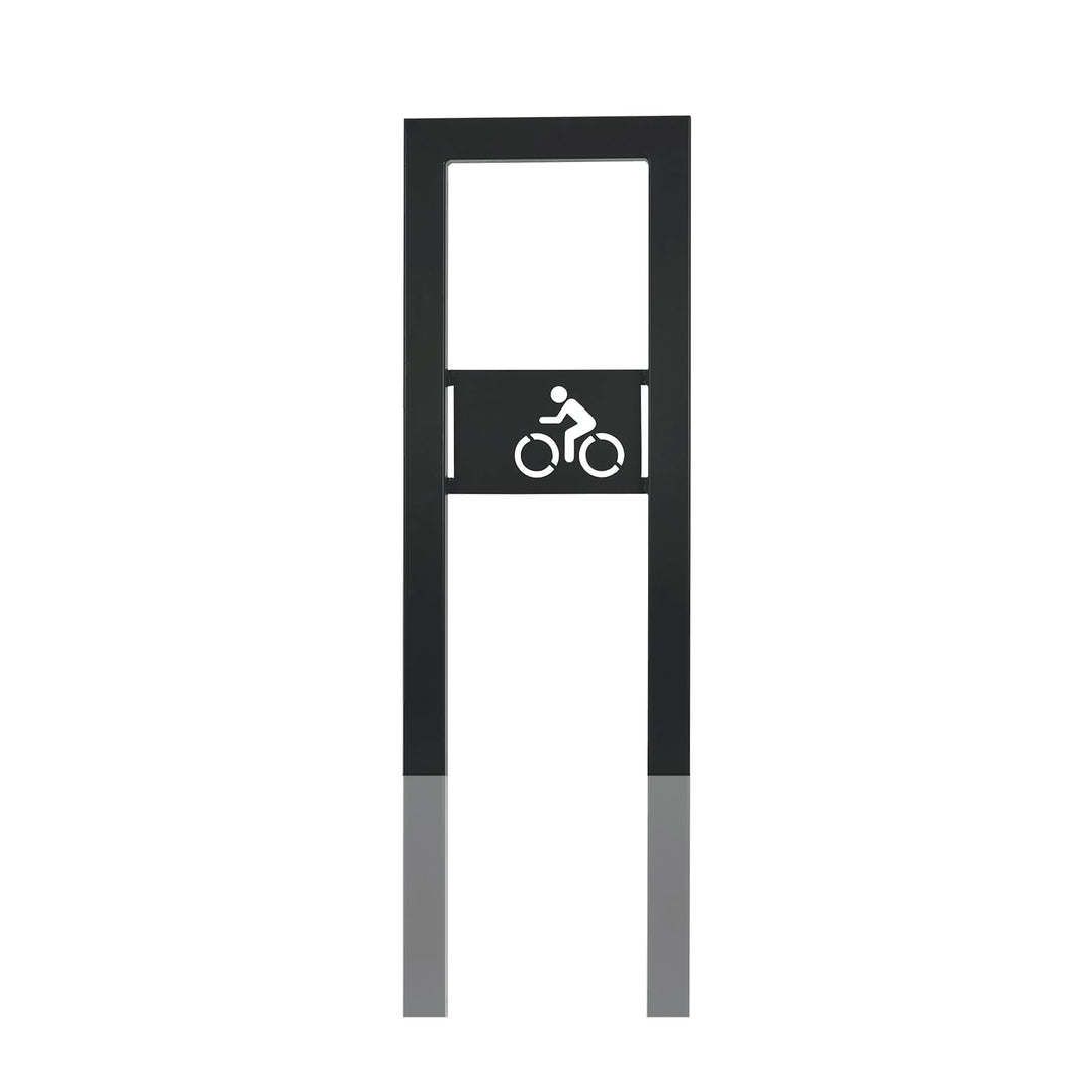 MORIA DESIGN U-Typ Fahrradständer 34 cm Bodenparker für 2 Fahrräder 34 x 110 x 50cm + Schild mit Log