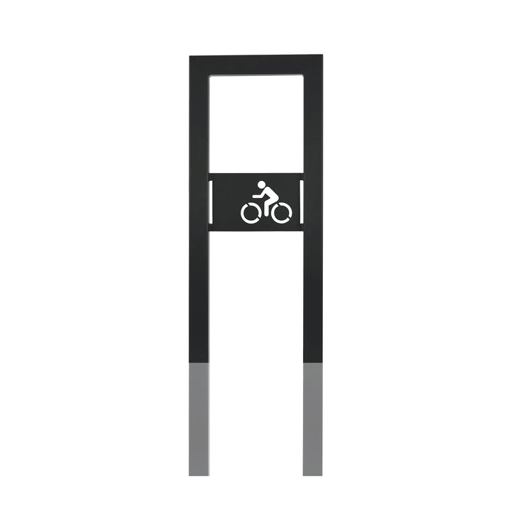 MORIA DESIGN U-Typ Fahrradständer 34 cm Bodenparker für 2 Fahrräder 34 x 110 x 50cm + Schild mit Log