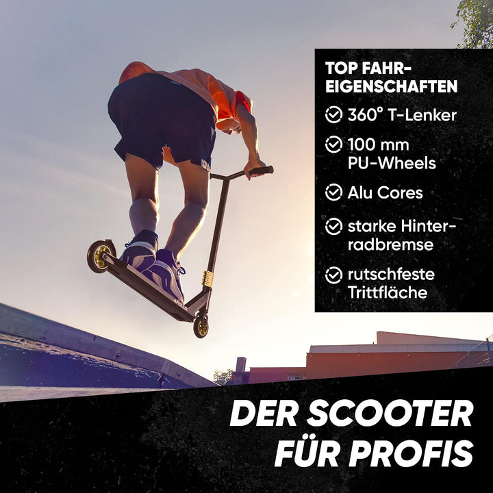 Apollo Stunt Scooter - Star Pro | HighQuality eloxierter Profi Stuntroller | Kinder Scooter mit ABEC