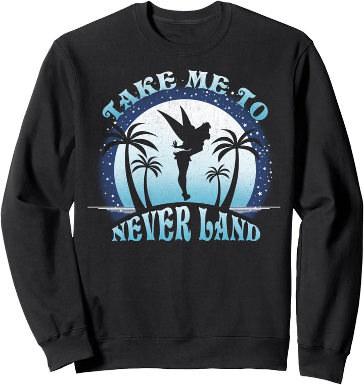 Disney Peter Pan Tinkerbell Silouhette Take Me To Never Land Sweatshirt
