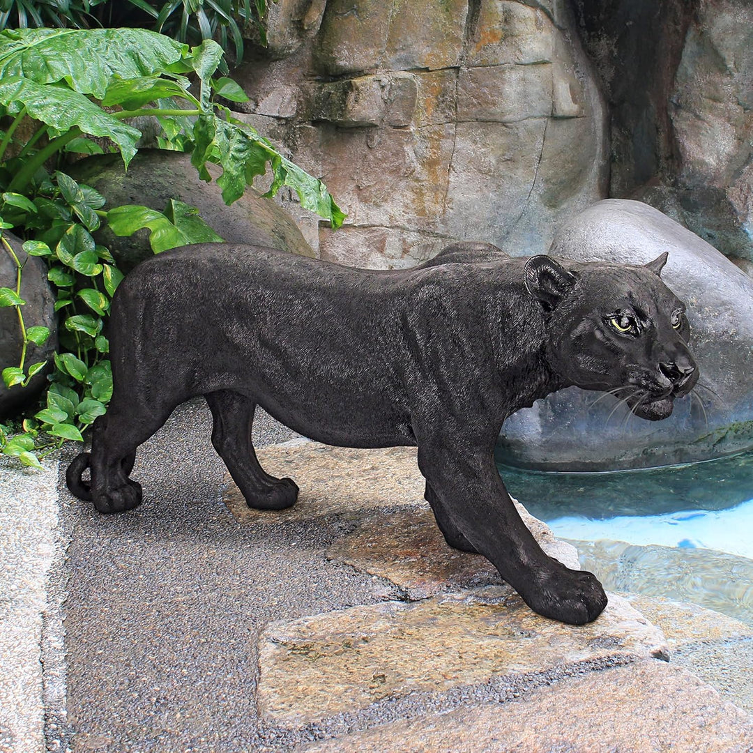 Design Toscano Raubtier im Schatten, Schwarzer Panther - Gartenfigur Large, Large