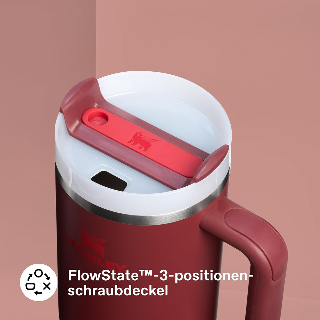 Stanley 1913 Quencher H2.0 FlowState Trinkbecher 1.2L - Cranberry | Kühlt 11 Std. - 48 Std. eisgeküh