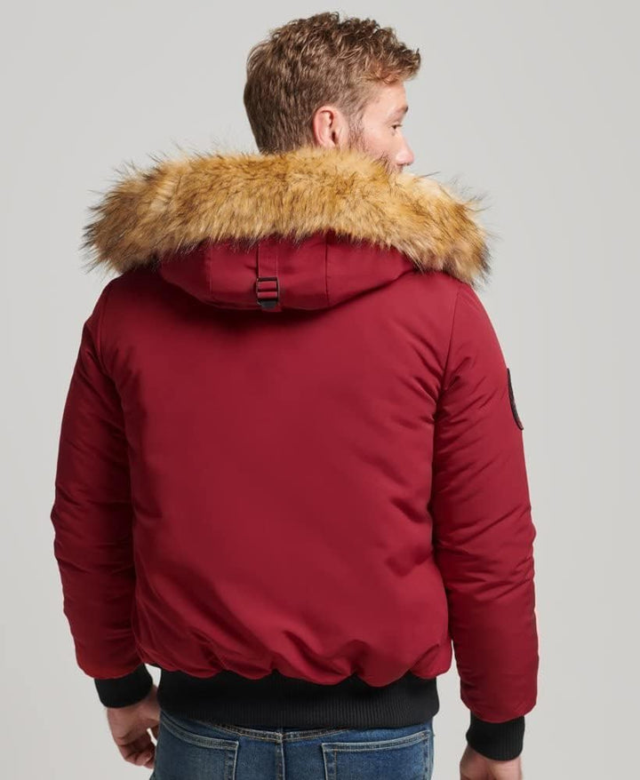 Superdry Herren Everest Bomberjacke L dunkelrot, L Tiefes Rot