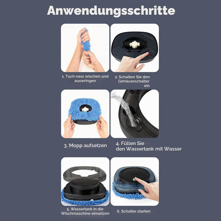 Bodenwischroboter, Automatischer Wischroboter Mit Wassertank-Staubsauger Und Mopp-Reinigungsroboter