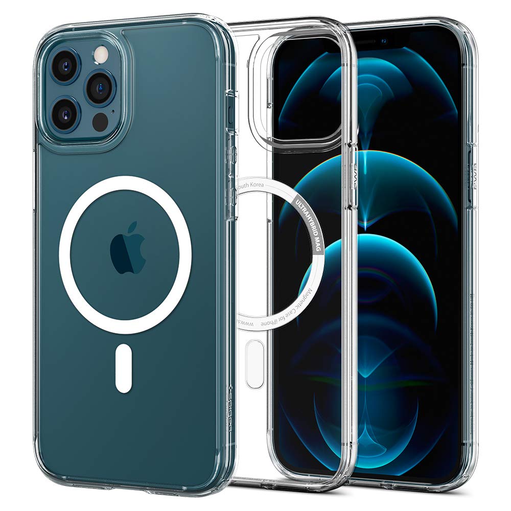 Spigen Ultra Hybrid MagFit Hülle Kompatibel mit iPhone 12 Pro und Komaptibel mit iPhone 12 Kompatibe