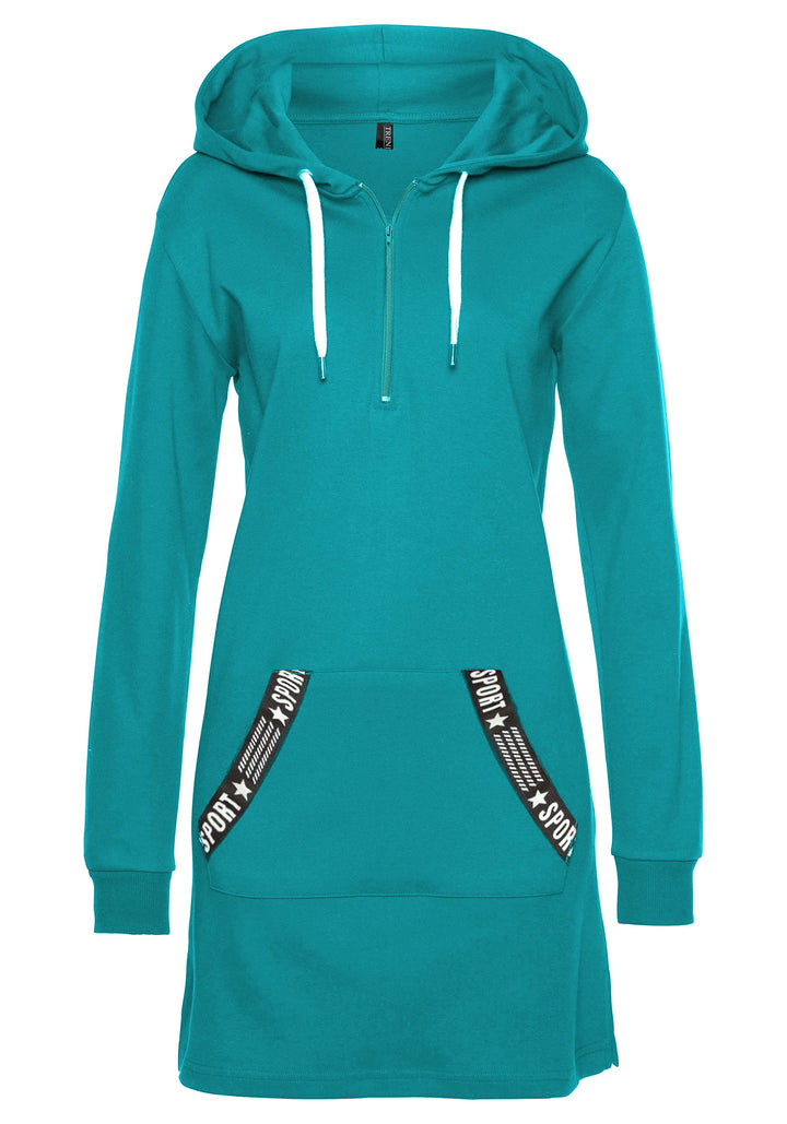 TrendiMax Damen Hoodie Kleid Herbst Langarm Sweatshirts Kapuzenpullover Streetwear Jumper Pullover M