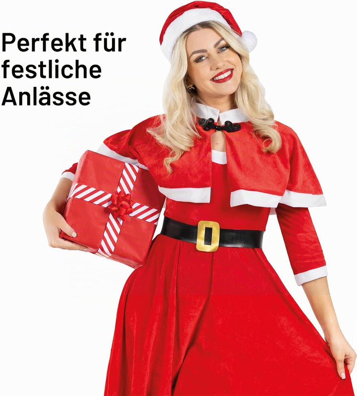 Fun Shack Weihnachtsfrau Kostüm Damen, Festliches Halloween Kostüm M Rot, M Rot
