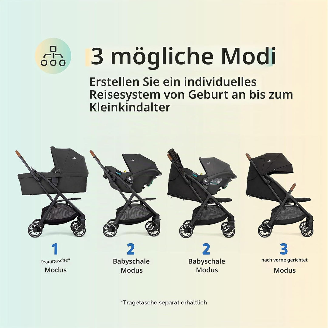 Joie Pact™ Pro Travel-System, Buggy + i-Snug™ 2 Babyschale, ab Geburt Pebble, Pebble