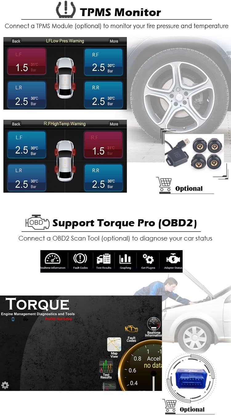 Erisin 7 Zoll Android 10 Abnehmbar 1Din Universal Autoradio mit GPS Navi HD Touchscreen Unterstützt