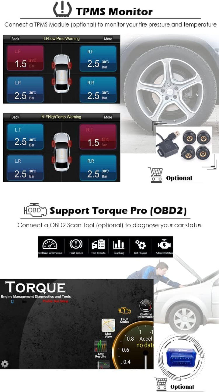 Erisin 7 Zoll Android 10 Abnehmbar 1Din Universal Autoradio mit GPS Navi HD Touchscreen Unterstützt