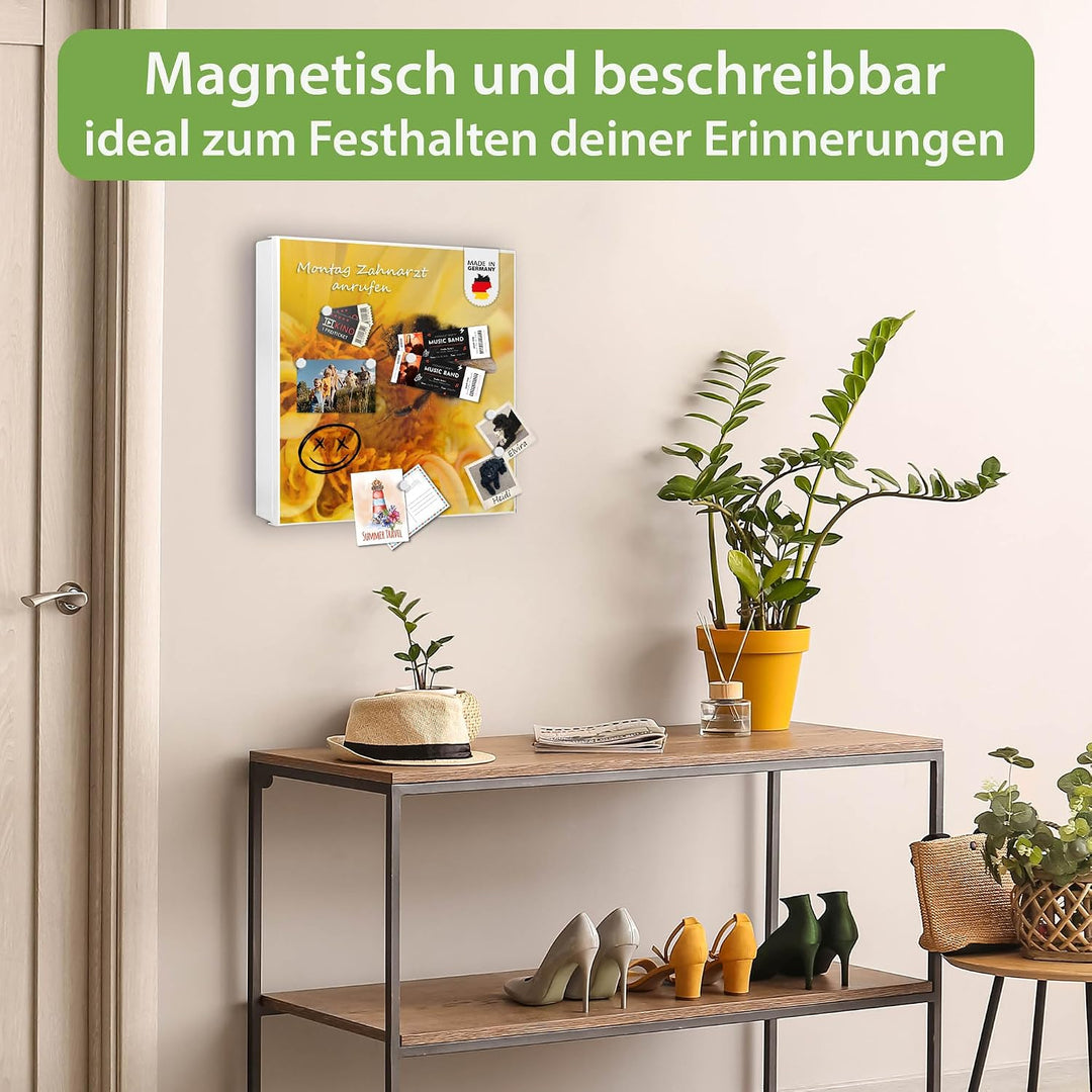 banjado Grosser Schlüsselkasten Metall - Schlüsselbox 30x30cm beschreibbarer mit 32 Haken - Schlüsse