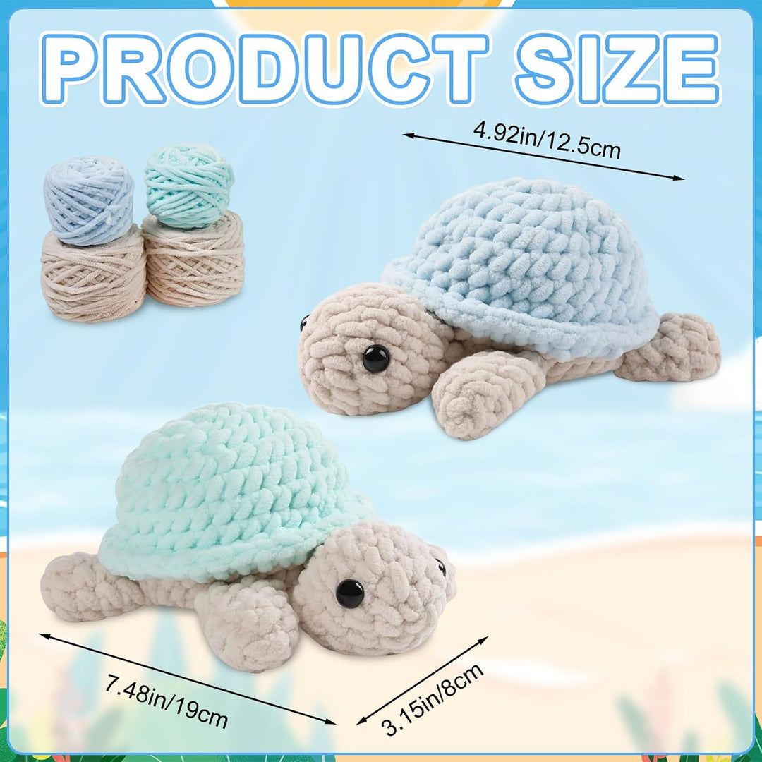 Häkeln für Anfänger Tiere Häkelset 2 pcs Crochet Set Schildkröte Häkeln