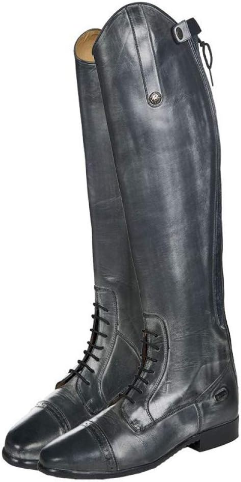 HKM - Damen Reitstiefel VALENCIA Leder cognac kurz Schwarz 45 EU, Schwarz 45 EU